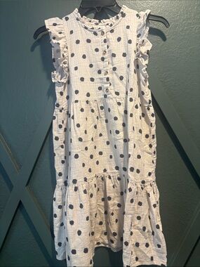 Cat & Jack| Girls black polka dot cream dress